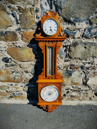 Edwardian oak cased barometer 