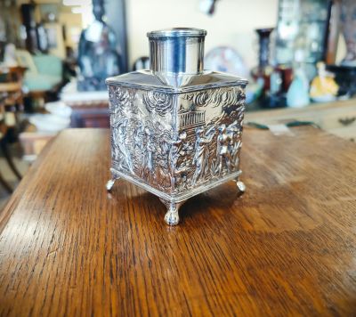 Silver tea caddy 