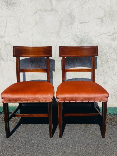 Pair of georgian mahogany bar back chairs