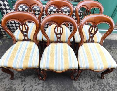 Set of six victorian mahogany chairs