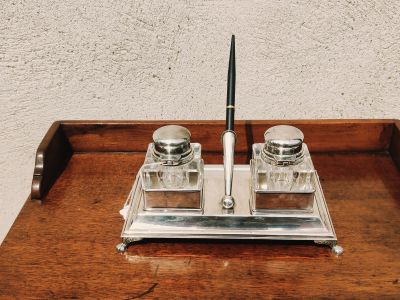 Silver desk set