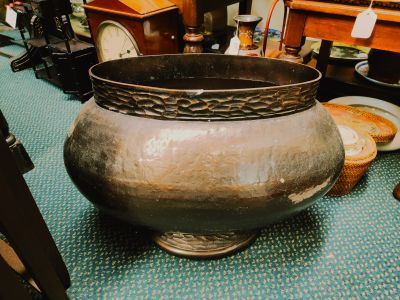 Copper jardiniere