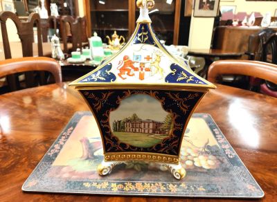 Caverswall porcelain vase & lid