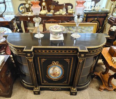 Victorian ebony credenza with ormolu mounts