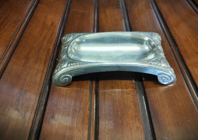 Victorian silver desk tray