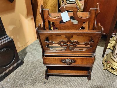 Victorian walnut canterbury