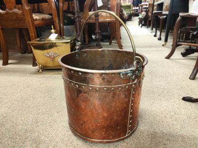 Copper & brass coal bucket 