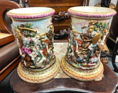 Pair of naples porcelain vases