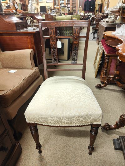 Edwardian side chair with inlay