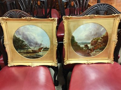 Pair of gilt framed oil paintings