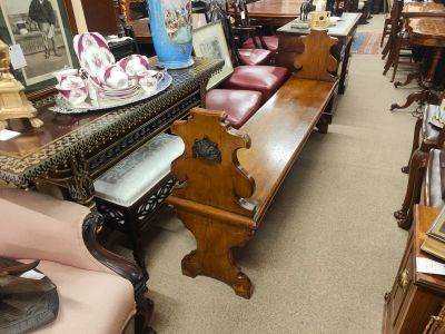 Victorian oak bench