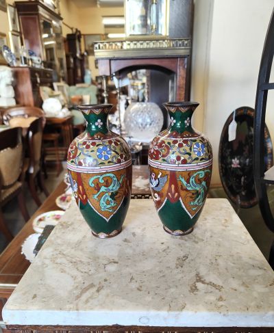 Pair of small Cloisonné vases