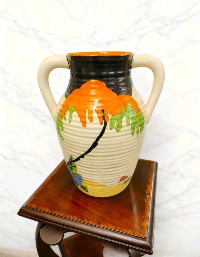 Large clarice cliff two handles vase