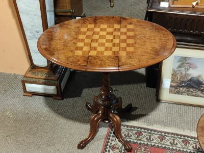 Victorian burr walnut sutherland / games table
