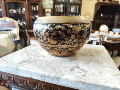 Middle eastern brass & enamel bowl
