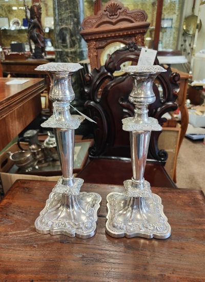 Pair of silver candlesticks