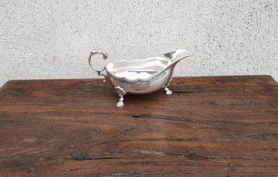 Irish silver sauce boat