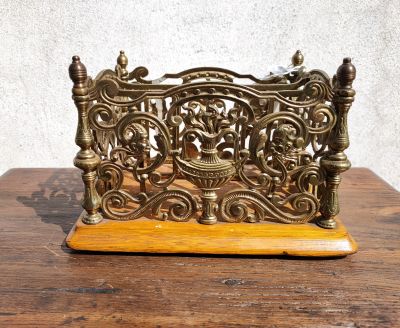 Victorian brass desk set