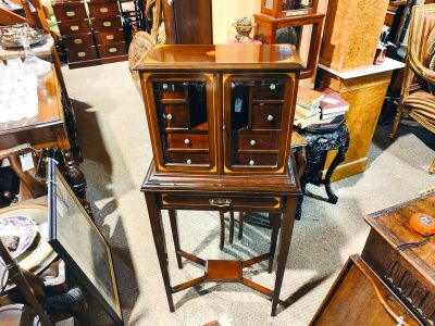 Edwardian collectors cabinet on stand