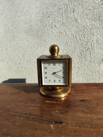 Brass cube clock