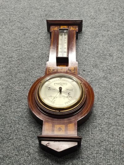 Edwardian mahogany barometer 