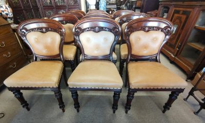 Twelve 19th century mahogany dining chairs