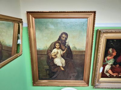 19th century large gilt framed oil painting