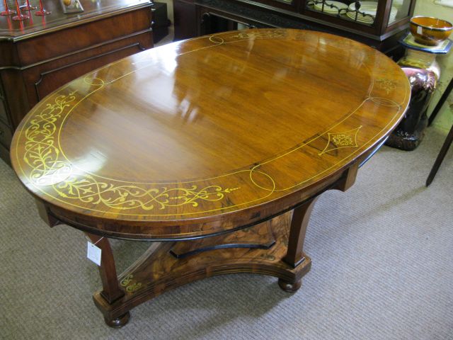 19th century Brass & inlaid Centre table
