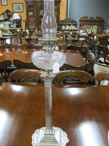 A  silver plated oil lamp