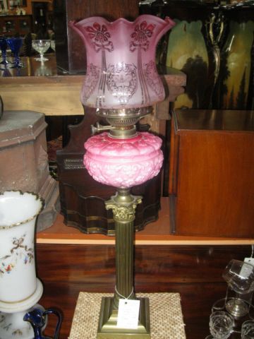 Victorian ruby oil lamp