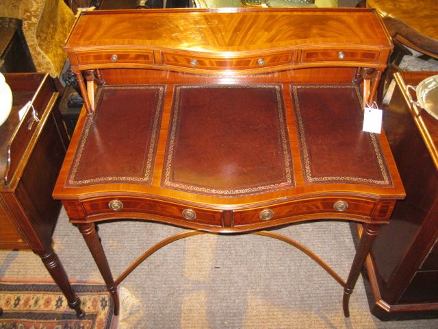 Mahogany leather top desk
