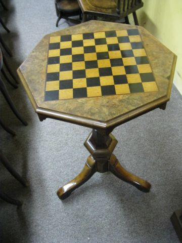 Victorian walnut games table 