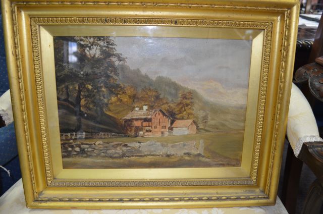 Oil painting signed in gilt frame