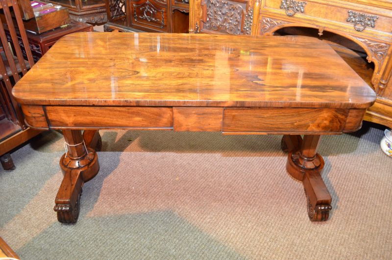 19th century rosewood library table