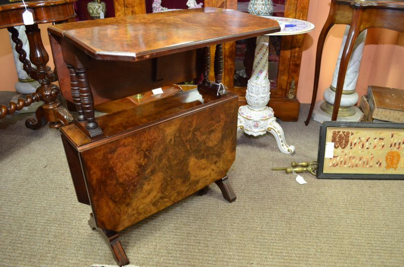 Burr-walnut double sutherland table