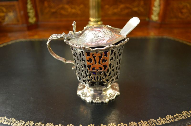 Victorian silver mustard pot