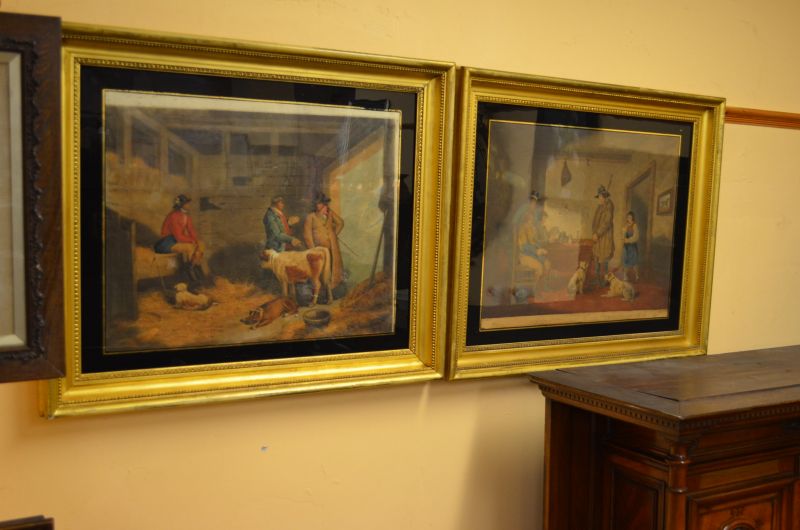 Pair of Georgian gilt framed engravings