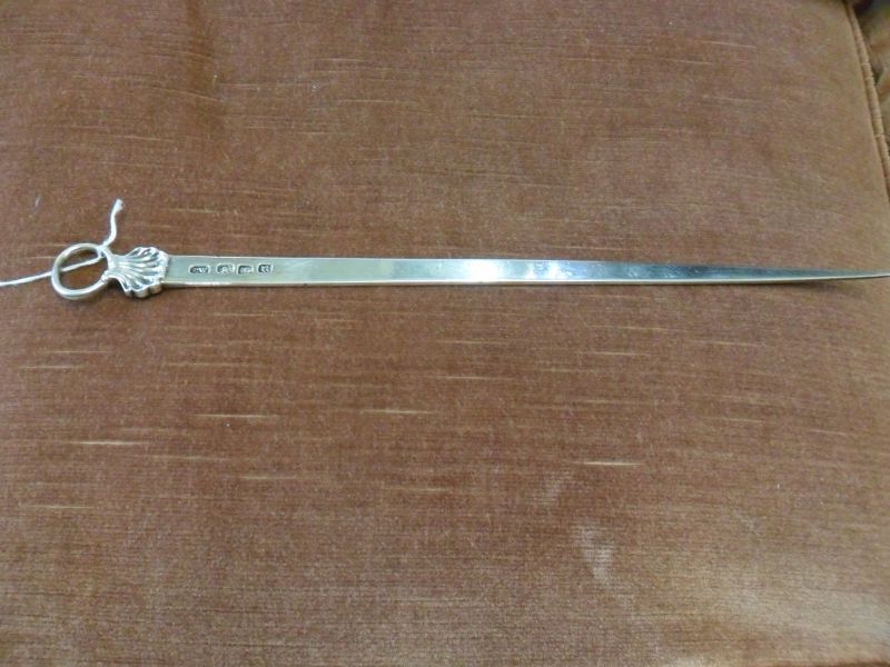 18th century silver skewer