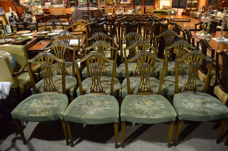 Set of twelve dining chairs 