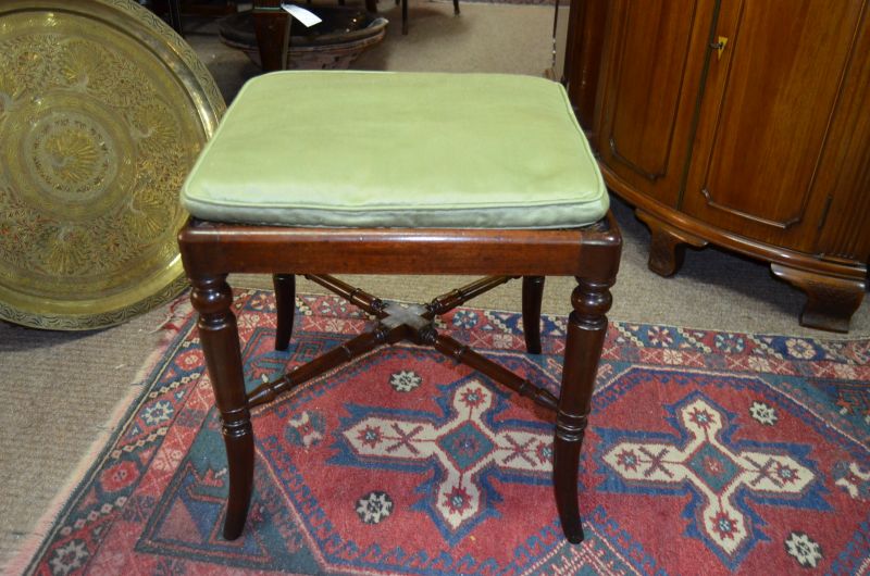 19th century mahogany / wicker stool