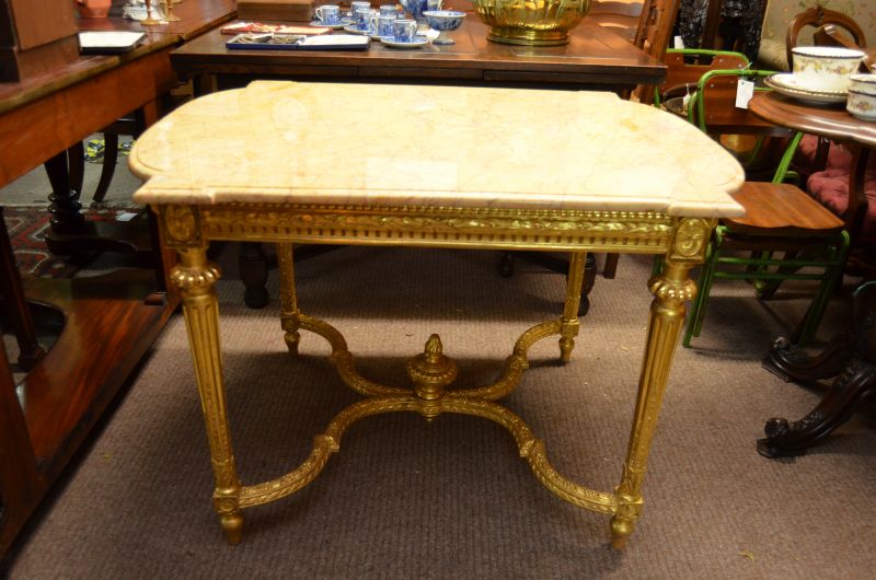Giltwood & marble topped table
