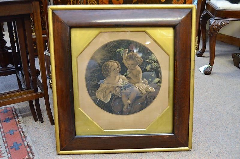 Victorian rosewood framed engraving