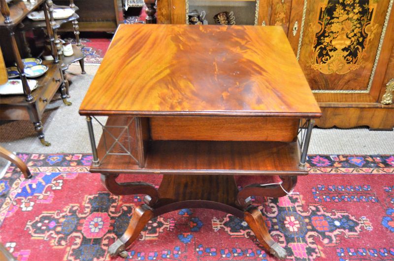 Mahogany low table / book holder