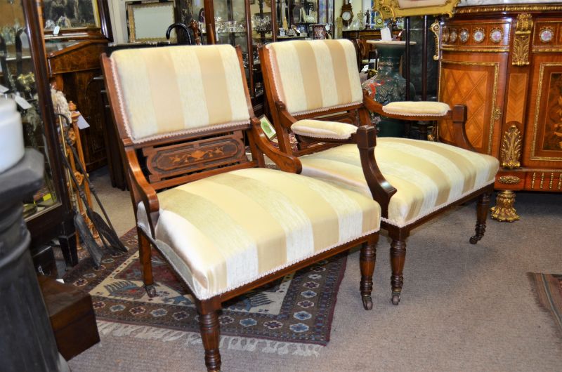 Pair of rosewood armchairs 