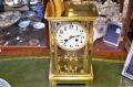 Victorian brass mantle clock Thumbnail 2