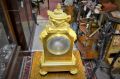 19th century gilt and painted porcelain french mantel clock Thumbnail 4
