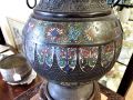 19th century chinese cloisonne vase on carved stand Thumbnail 2
