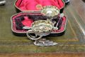 Pair of silver plated victorian silver salts in original leather case Thumbnail 3