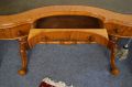  Victorian satinwood leather top desk with brass gallery Thumbnail 4