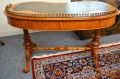  Victorian satinwood leather top desk with brass gallery Thumbnail 3